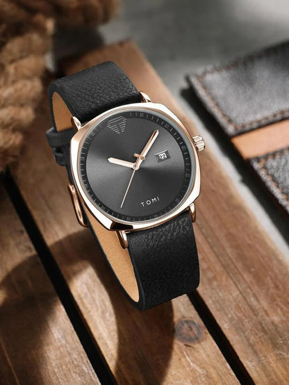 TOMI Men’s Watch Leather Strap T-044 | The Tomi Watches