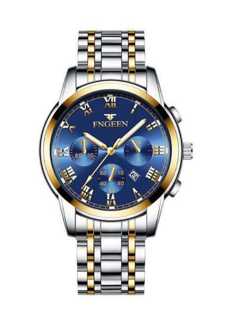 FNGEEN Blue & Gold Dual-Tone Watch