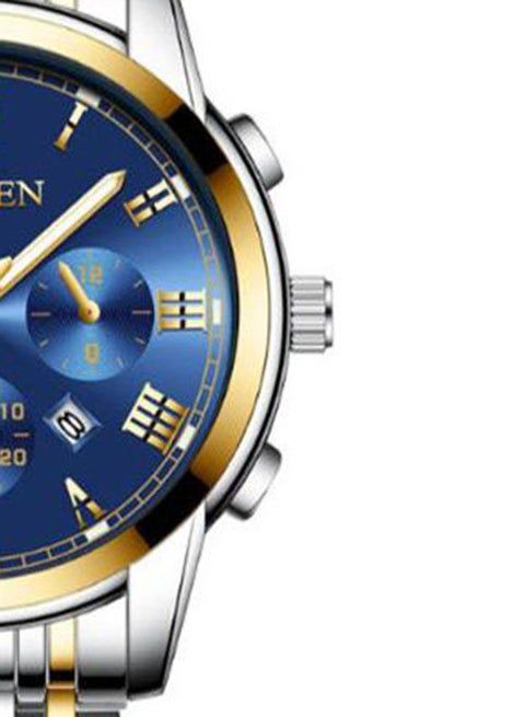 FNGEEN Blue & Gold Dual-Tone Watch
