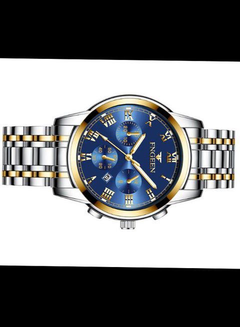 FNGEEN Blue & Gold Dual-Tone Watch