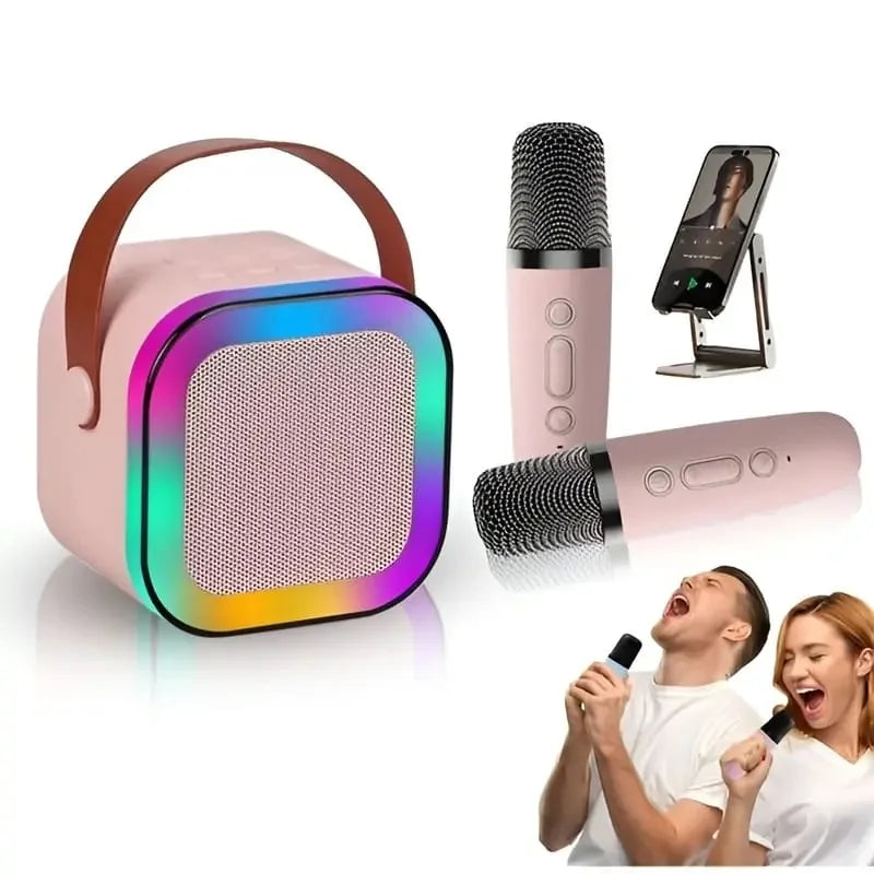 Portable Wireless Bluetooth Speaker with Microphone Sound System for Singing and Parties (Random Color)