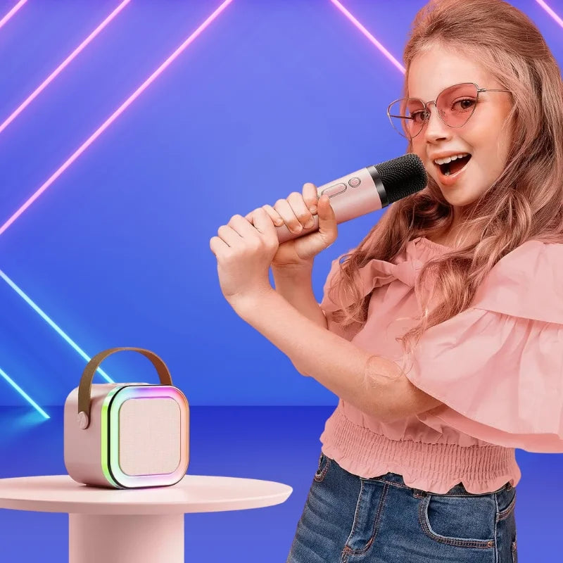 Portable Wireless Bluetooth Speaker with Microphone Sound System for Singing and Parties (Random Color)